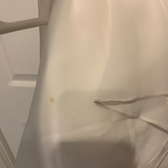 Cream/white A-line prom dress with gold/yellow rhinestones - Picture 14 of 14